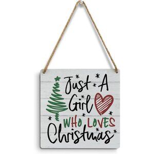 Farmhouse Christmas Wall Art - Wooden Sign for Bedroom, Wall Hanging Decor - Per